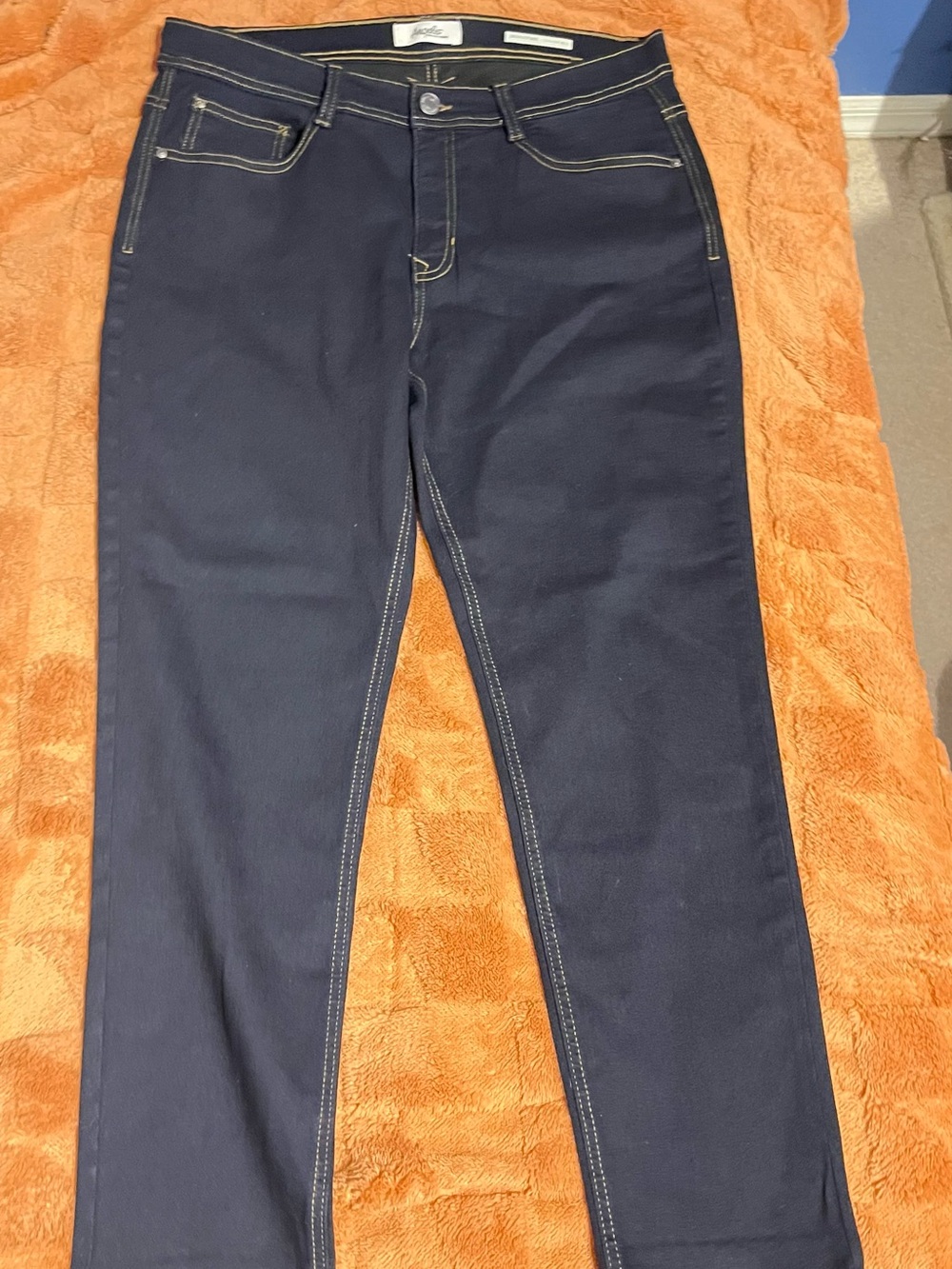Angels Navy Skinny Stretch Jeans with Contrast Stitching (101)